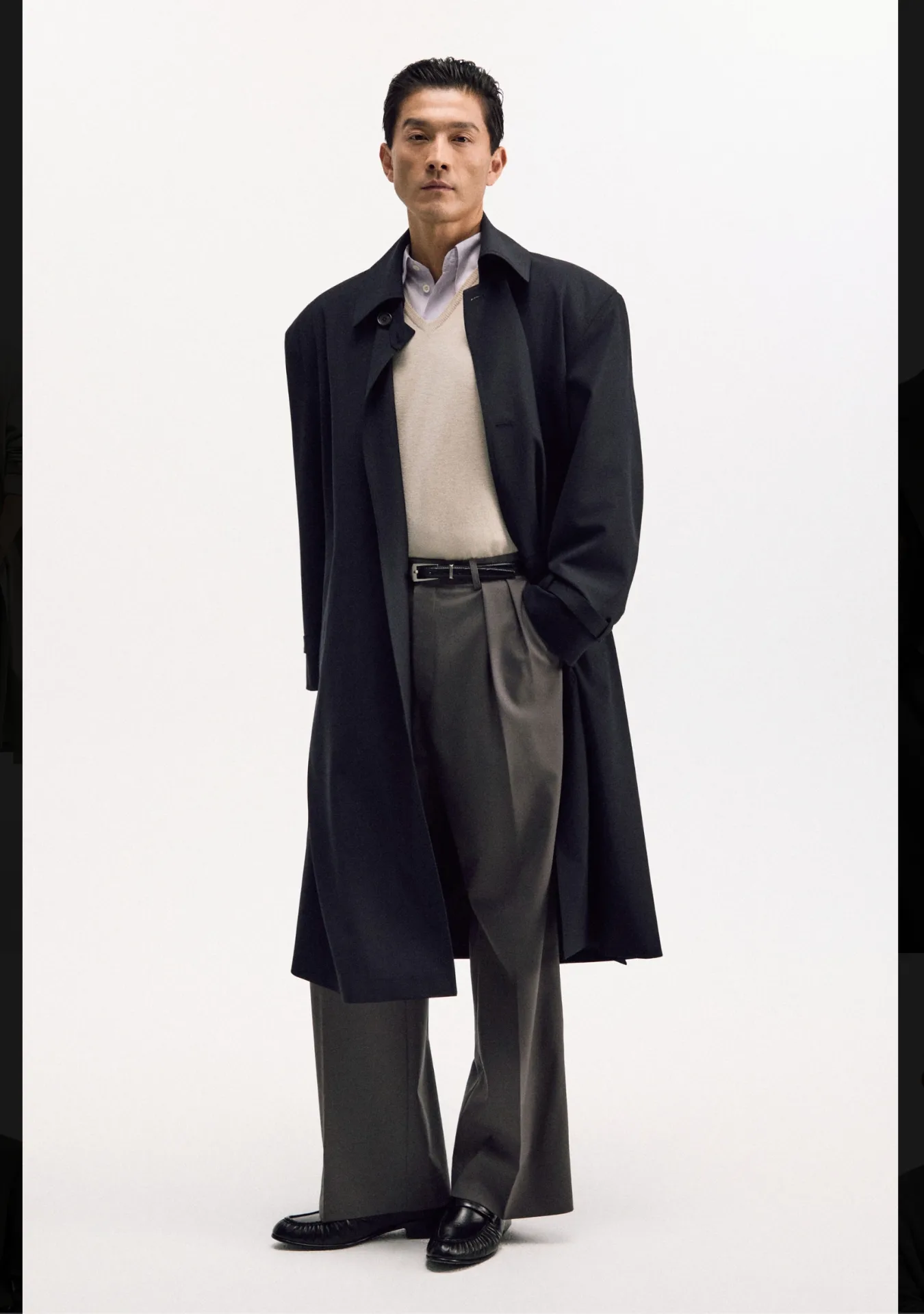 Navy Wool Overcoat