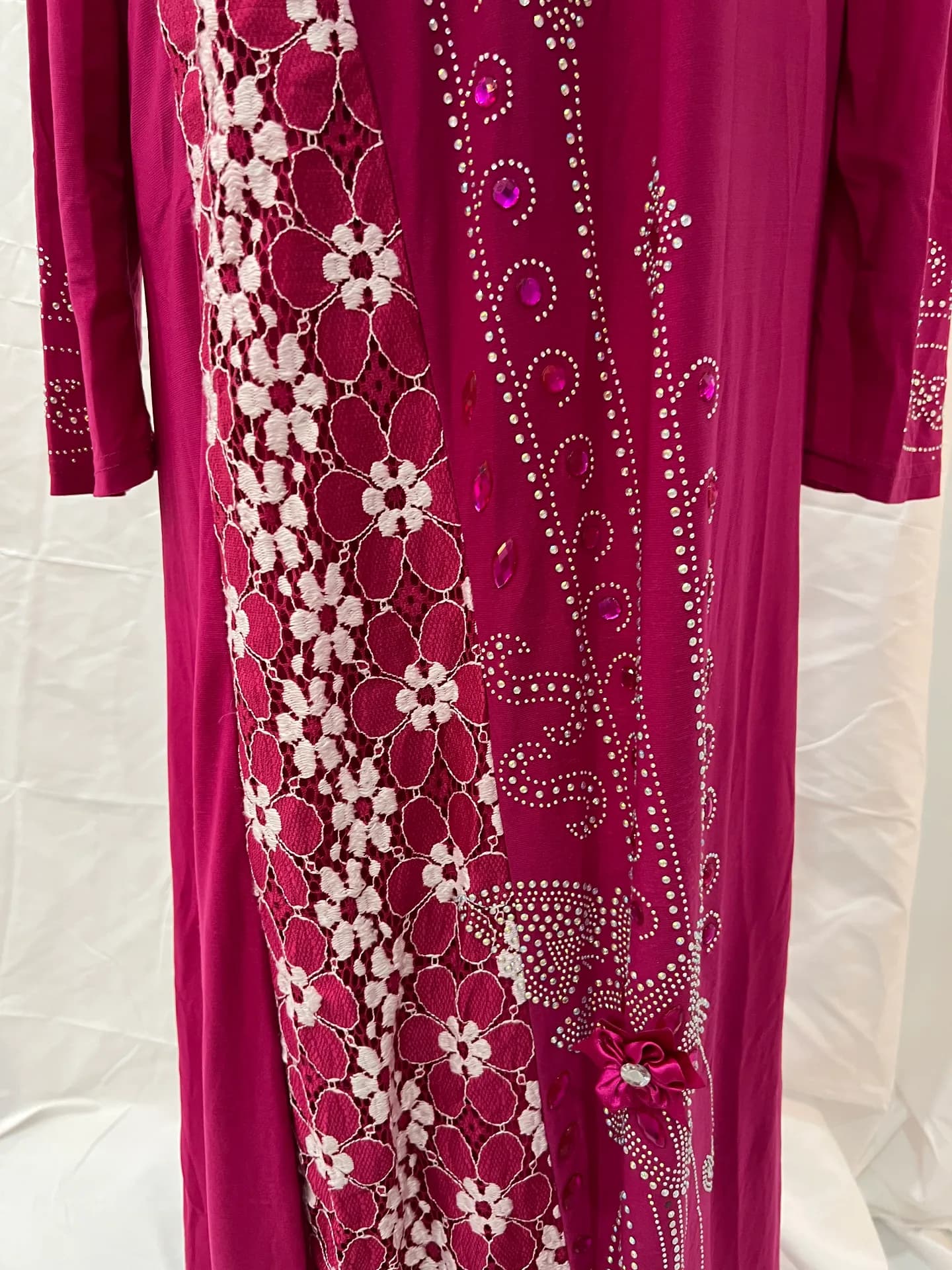Floral Pink Abaya — view 2